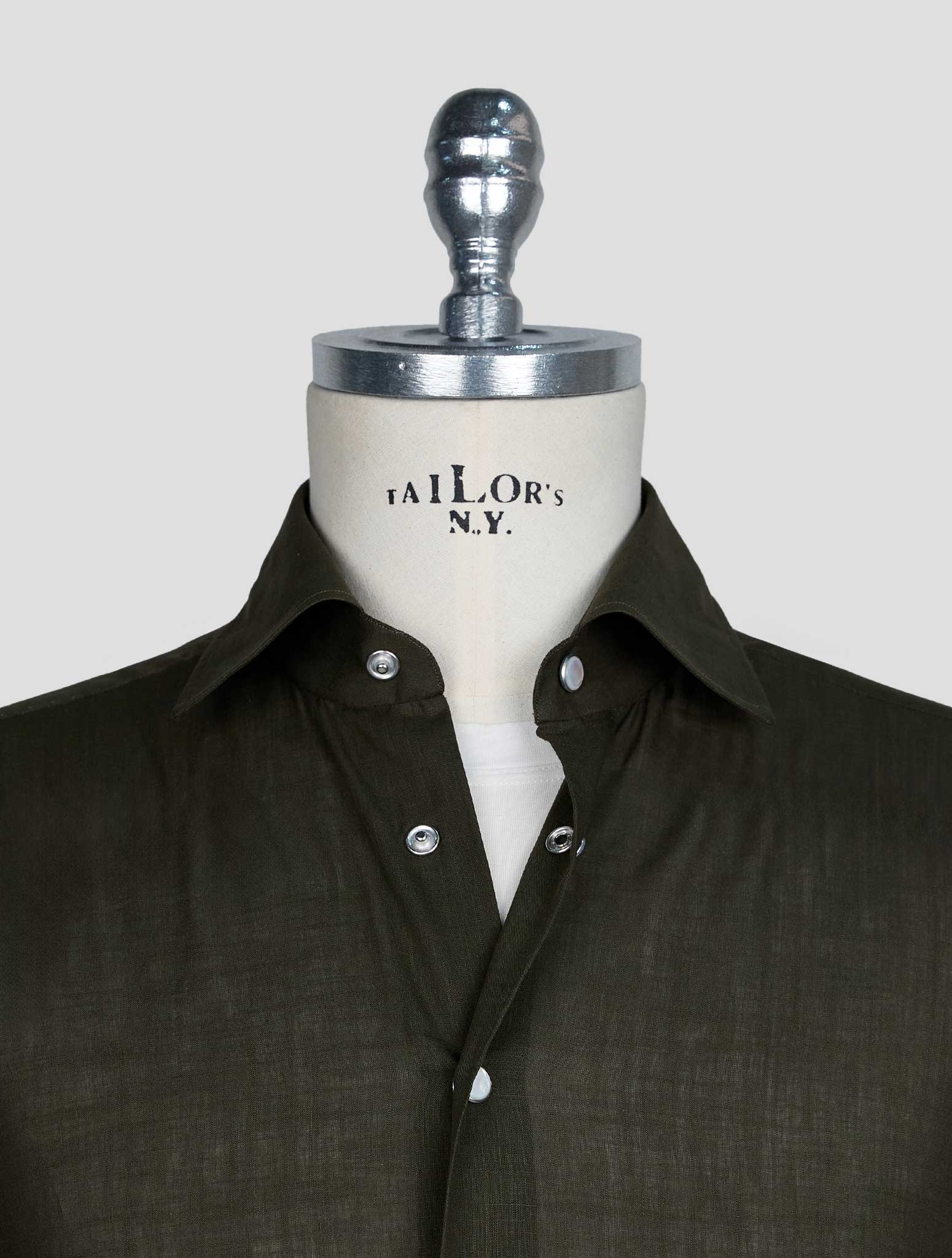 Kiton Dark Green Cotton Shirt
