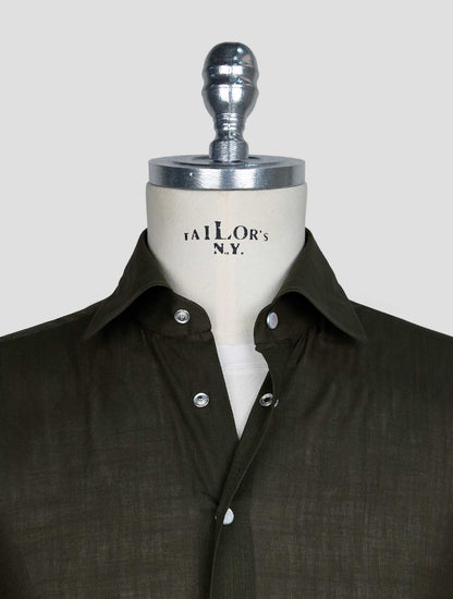 Kiton Dark Green Cotton Shirt