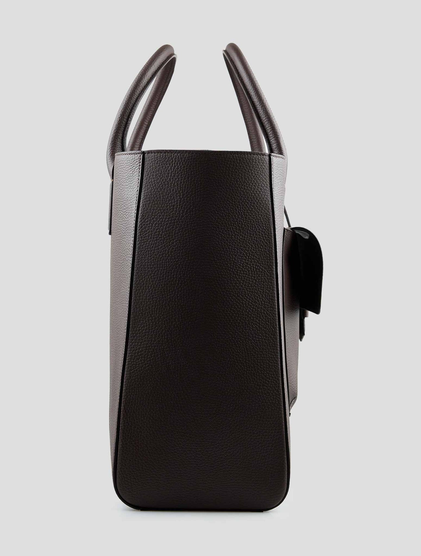 Isaia Brown Leather Tote Bag