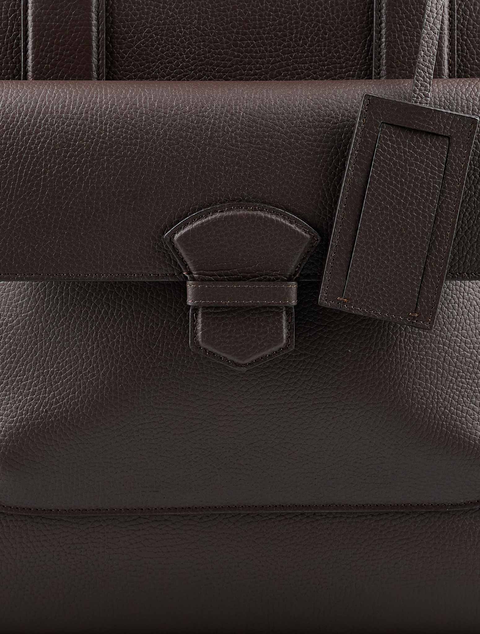 Isaia Brown Leather Tote Bag