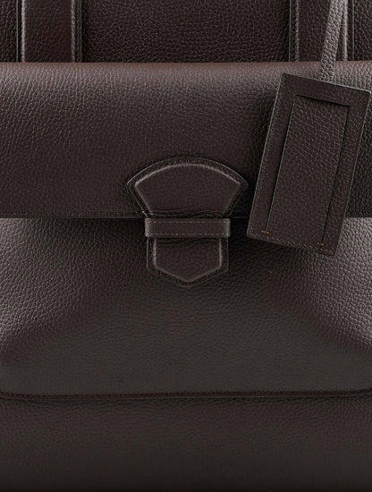 Isaia Brown Leather Tote Bag