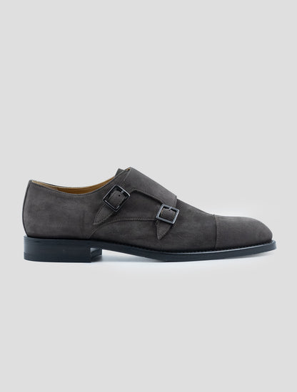 Kiton Gray Leather Suede Dress Shoes