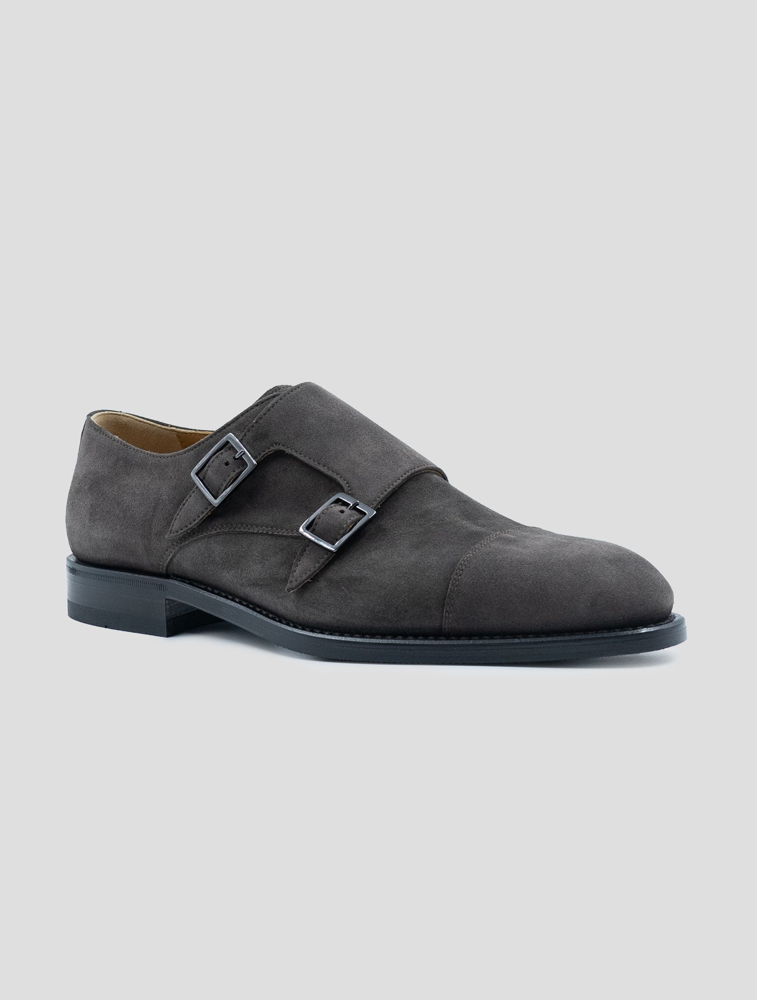 Kiton Gray Leather Suede Dress Shoes