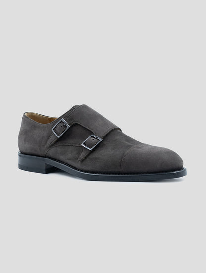 Kiton Gray Leather Suede Dress Shoes