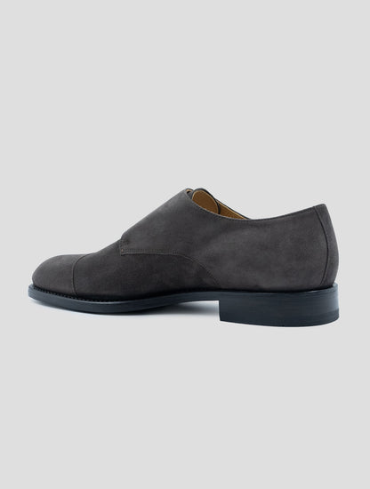 Kiton Gray Leather Suede Dress Shoes