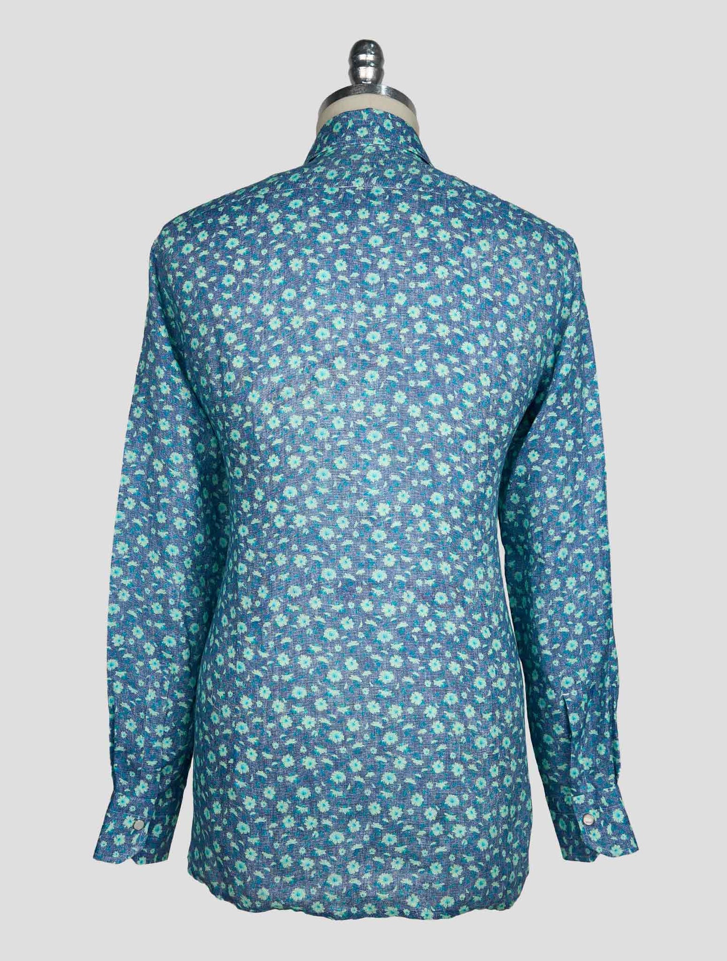 Kiton Green  Blue Linen Shirt