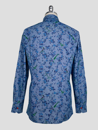 Kiton Blue Cotton Shirt