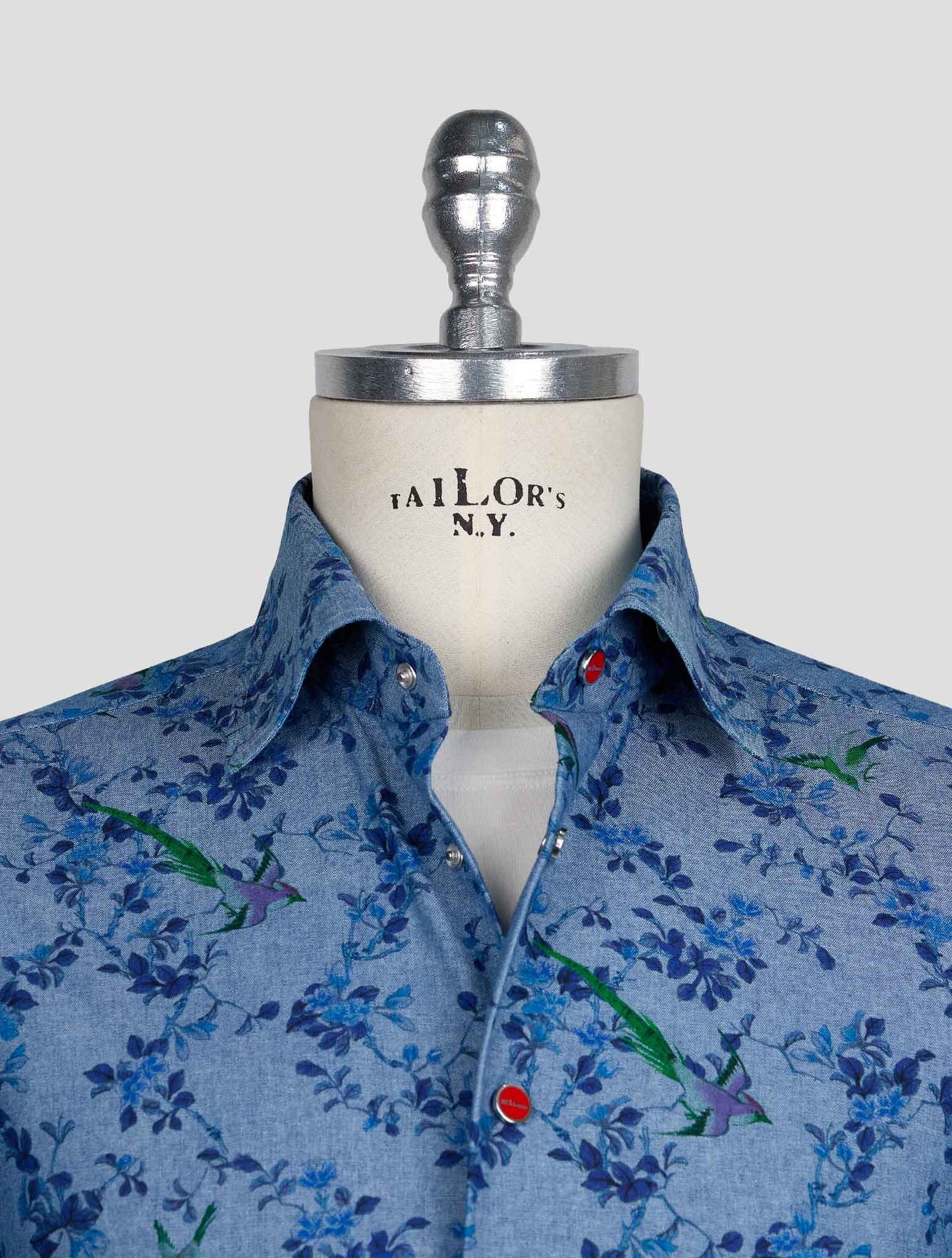 Kiton Blue Cotton Shirt