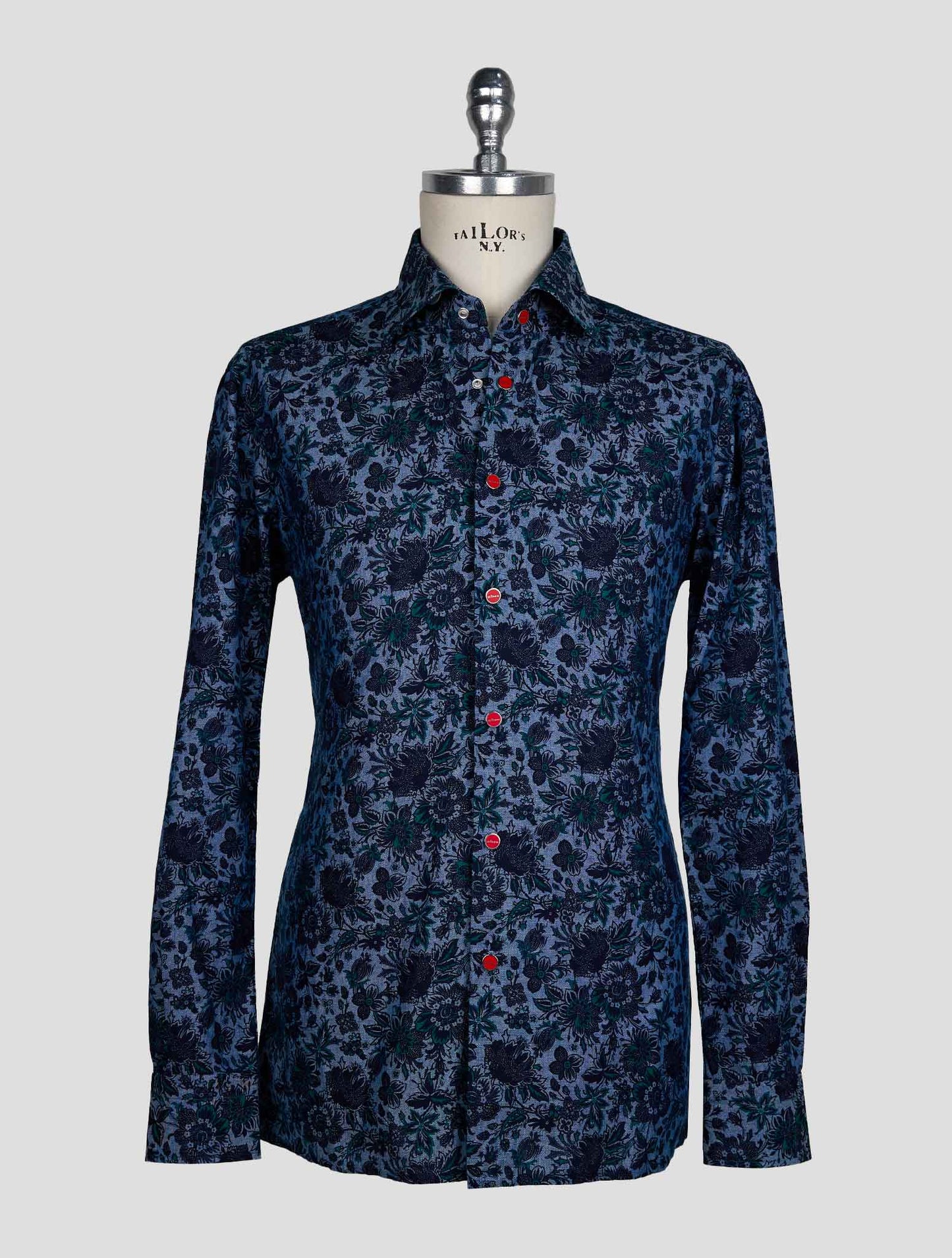 Kiton Blue Green Cotton Shirt