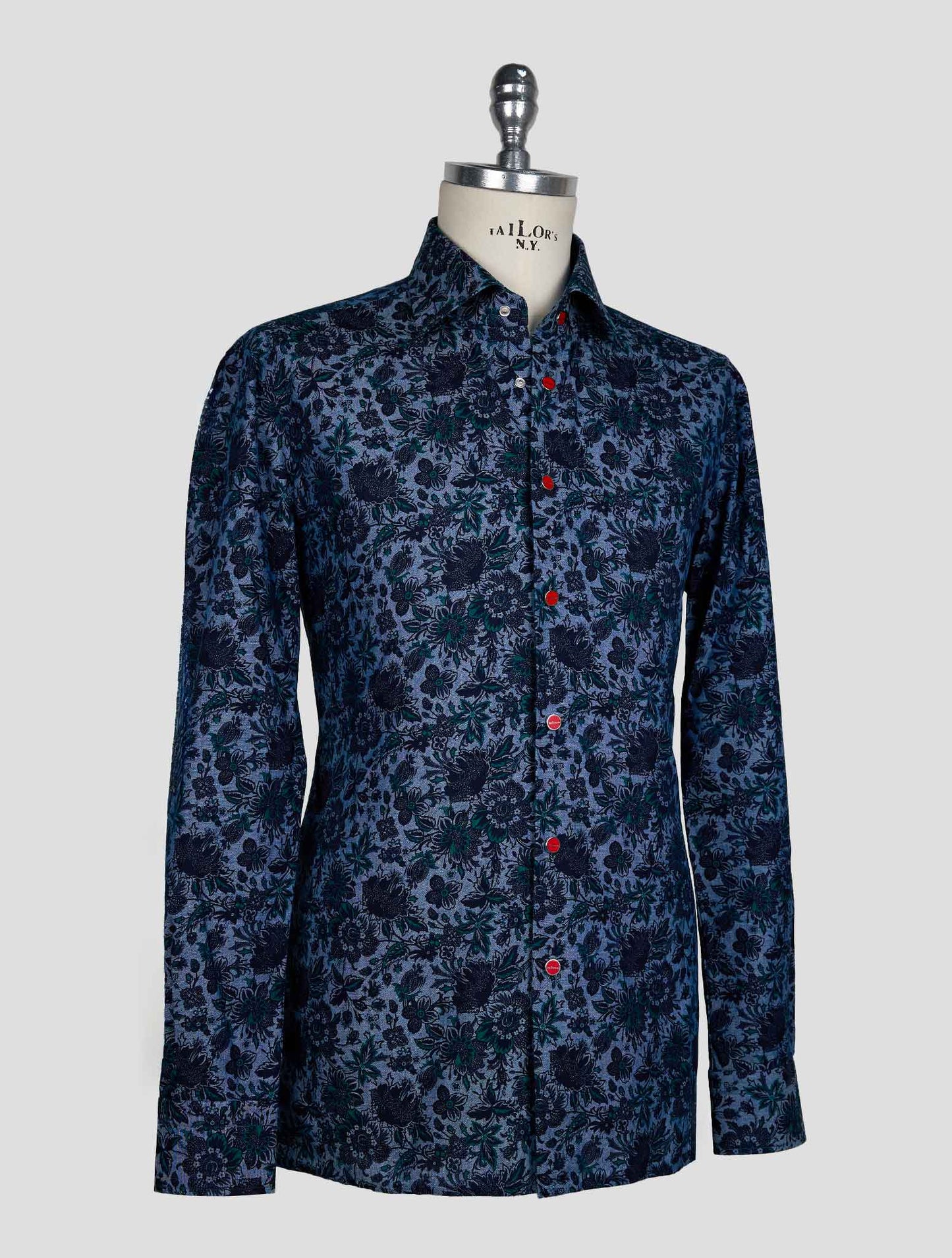 Kiton Blue Green Cotton Shirt