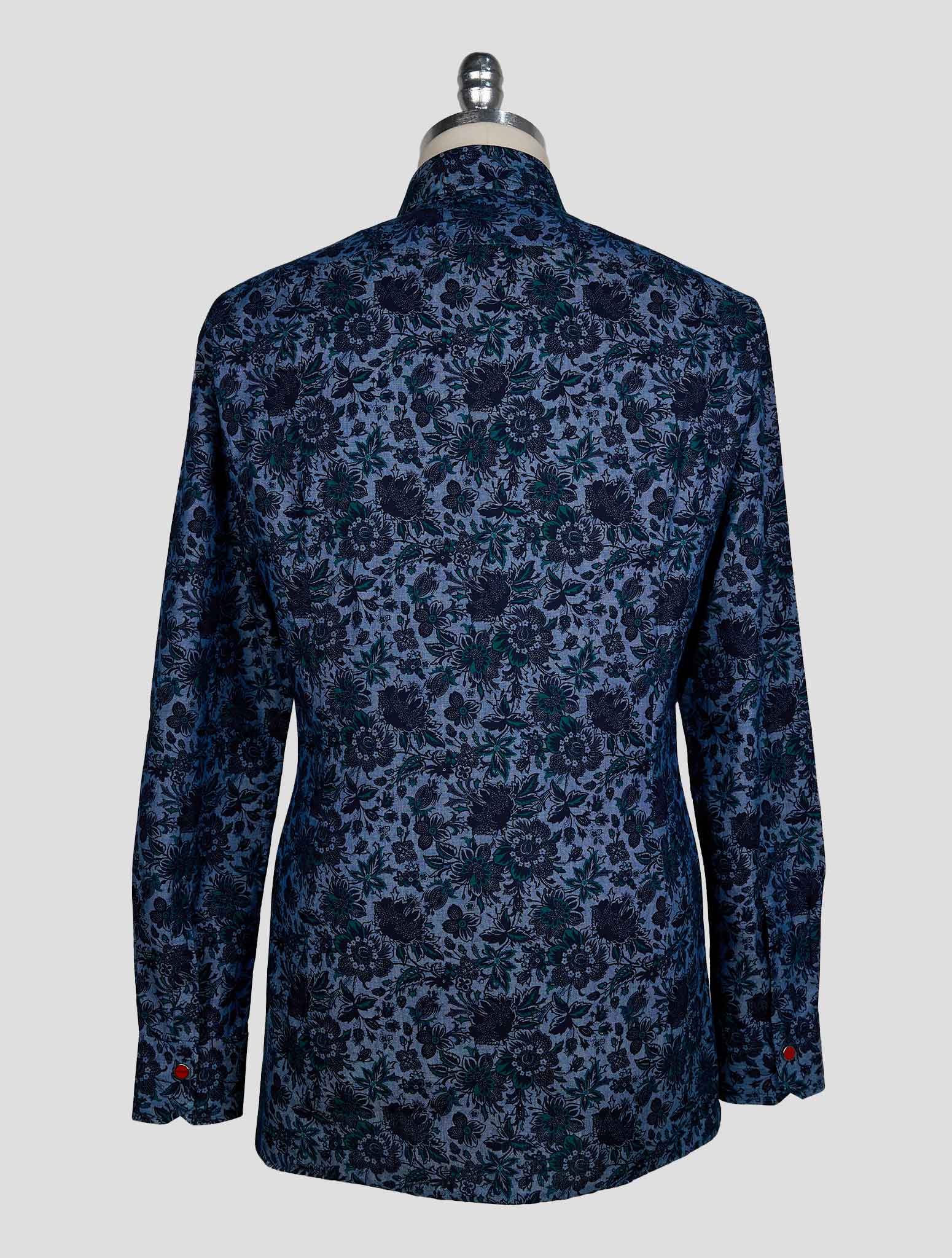 Kiton Blue Green Cotton Shirt