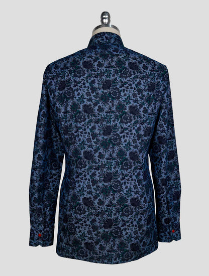 Kiton Blue Green Cotton Shirt