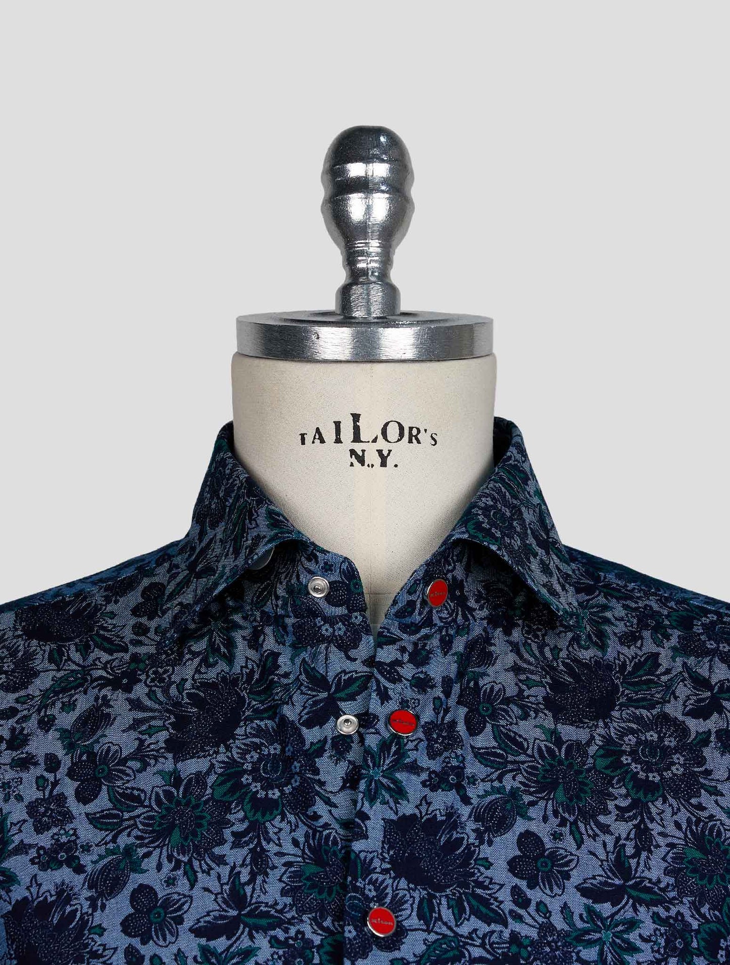 Kiton Blue Green Cotton Shirt