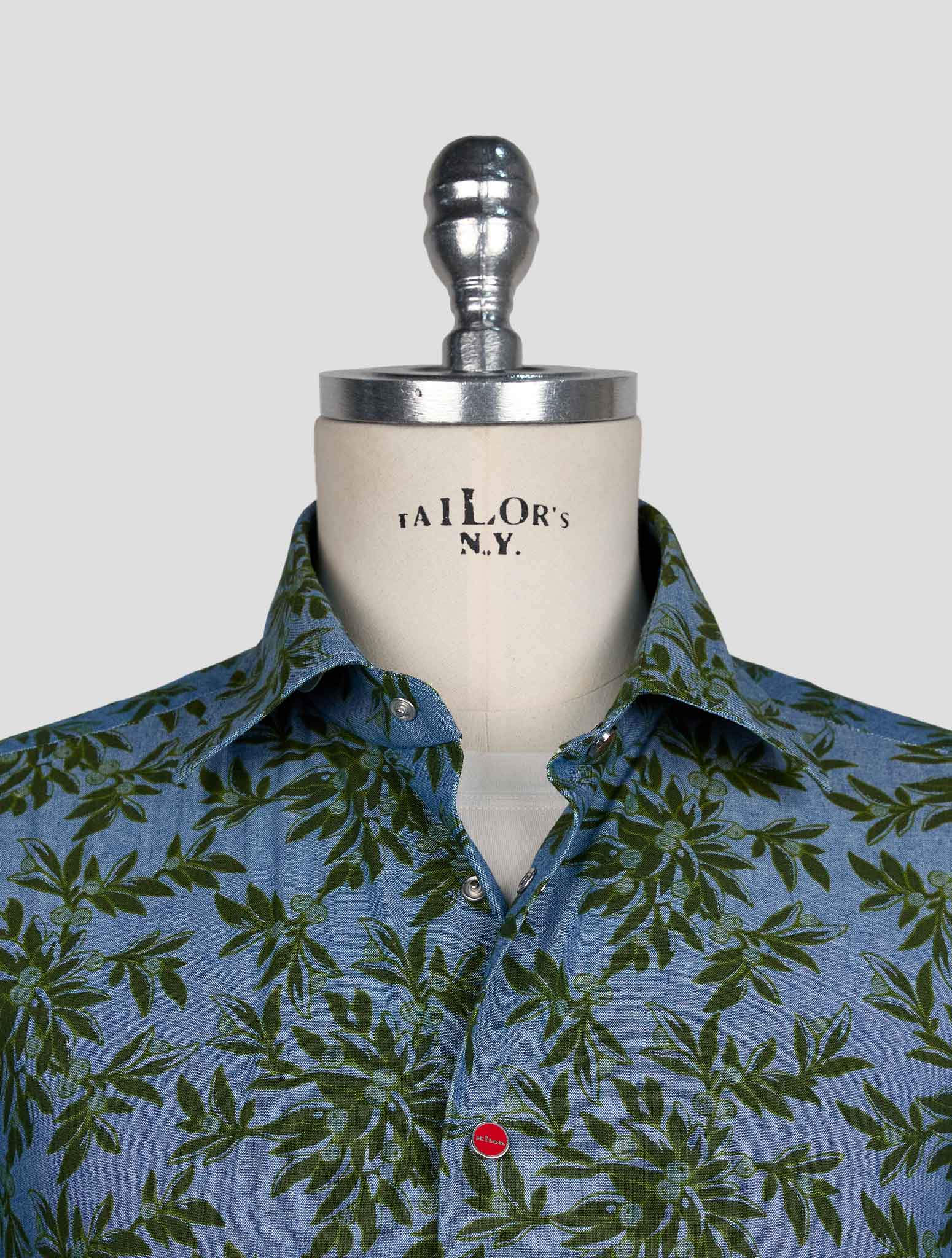 Kiton Light Blue Green Cotton Shirt