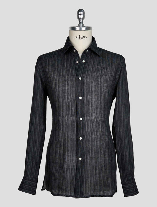 KITON GRAY LINEN SHIRT