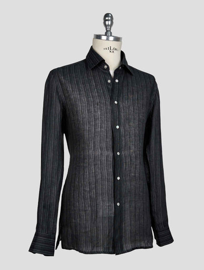 KITON GRAY LINEN SHIRT