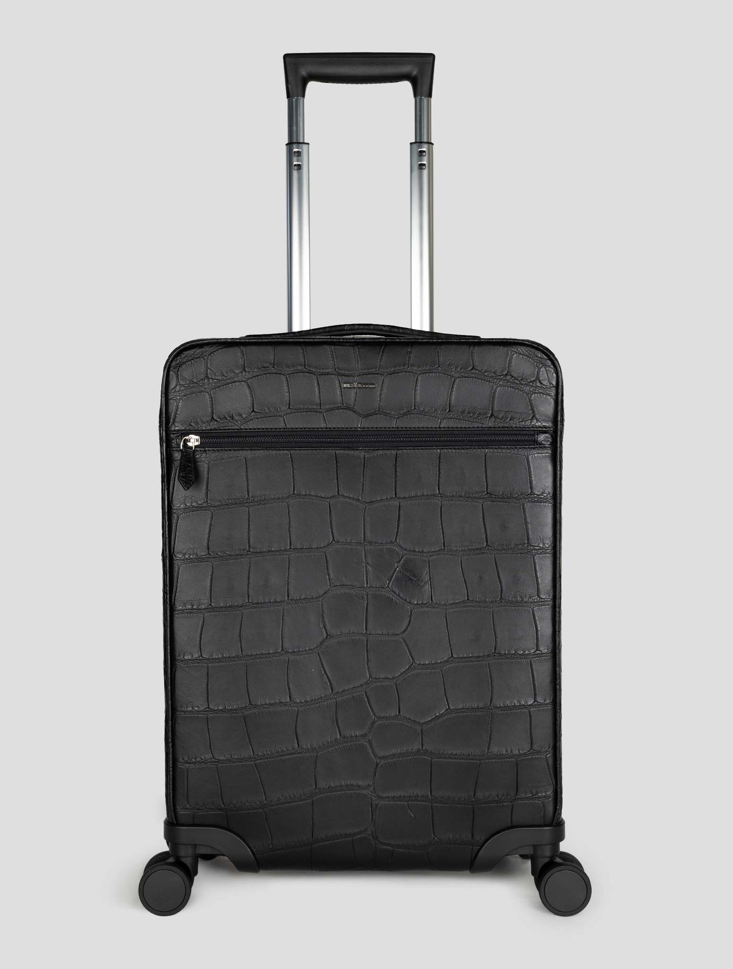 Kiton Black Leather Crocodile Trolley