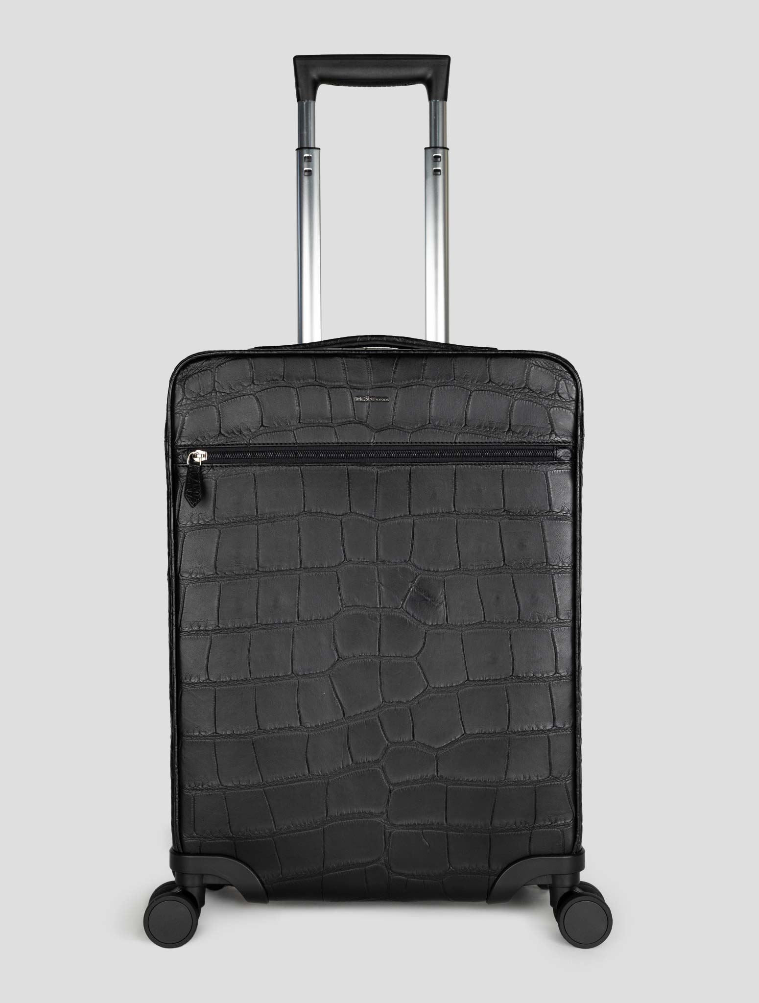 Kiton Black Leather Crocodile Trolley