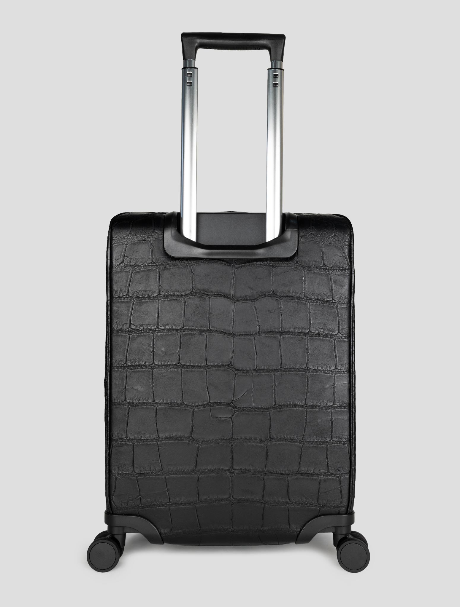 Kiton Black Leather Crocodile Trolley