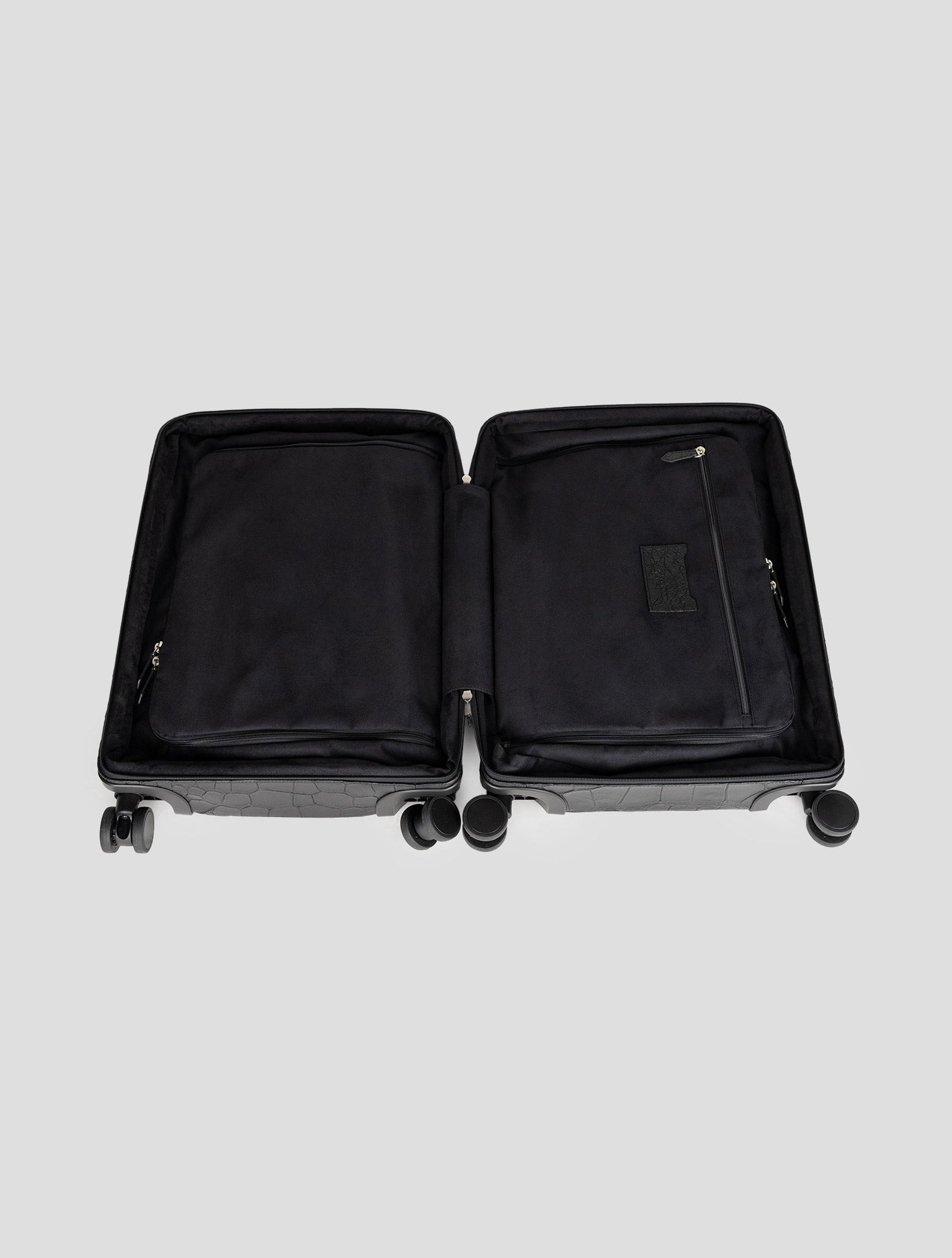 Kiton Black Leather Crocodile Trolley