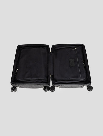 Kiton Black Leather Crocodile Trolley