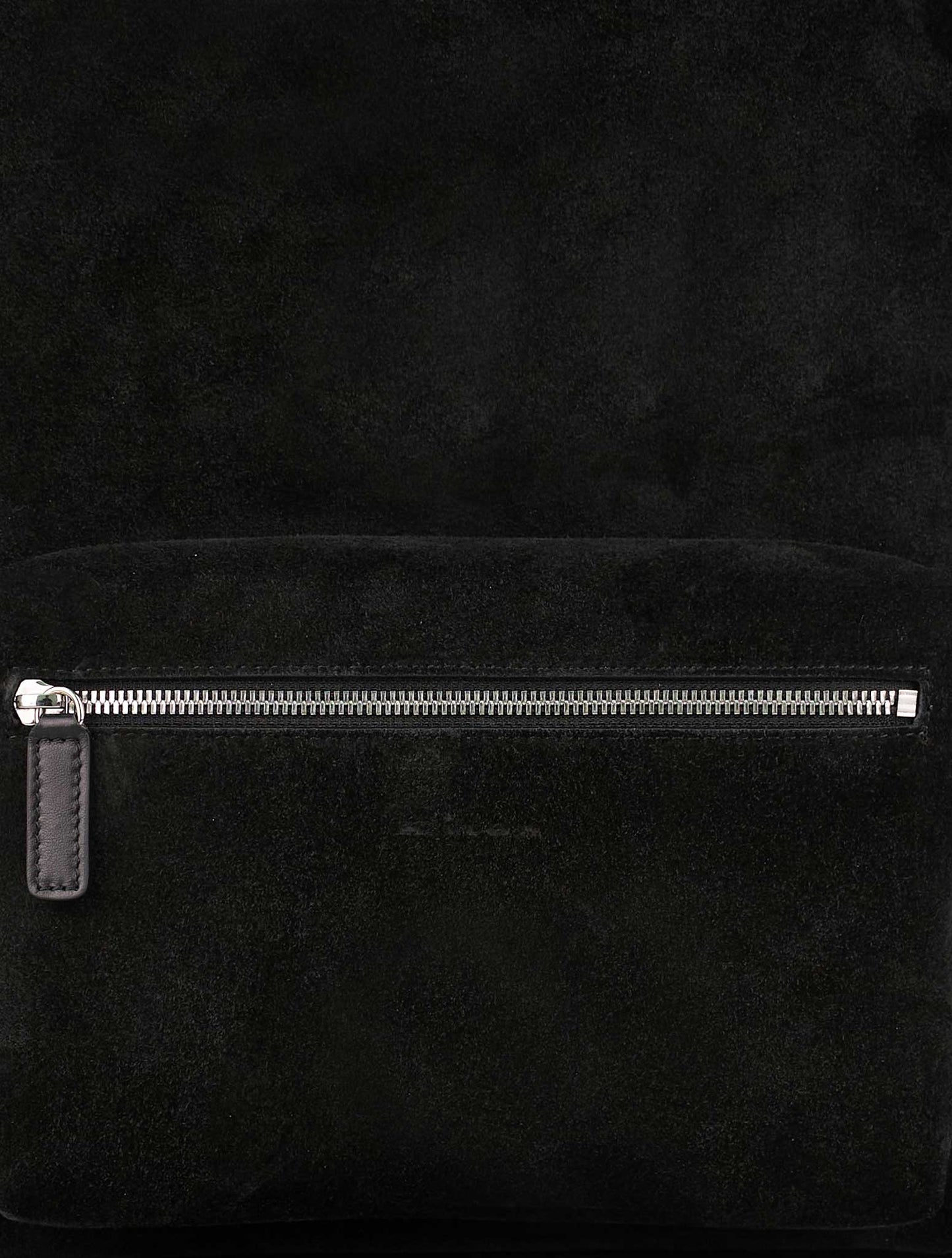 Kiton Black Leather Suede Backpack