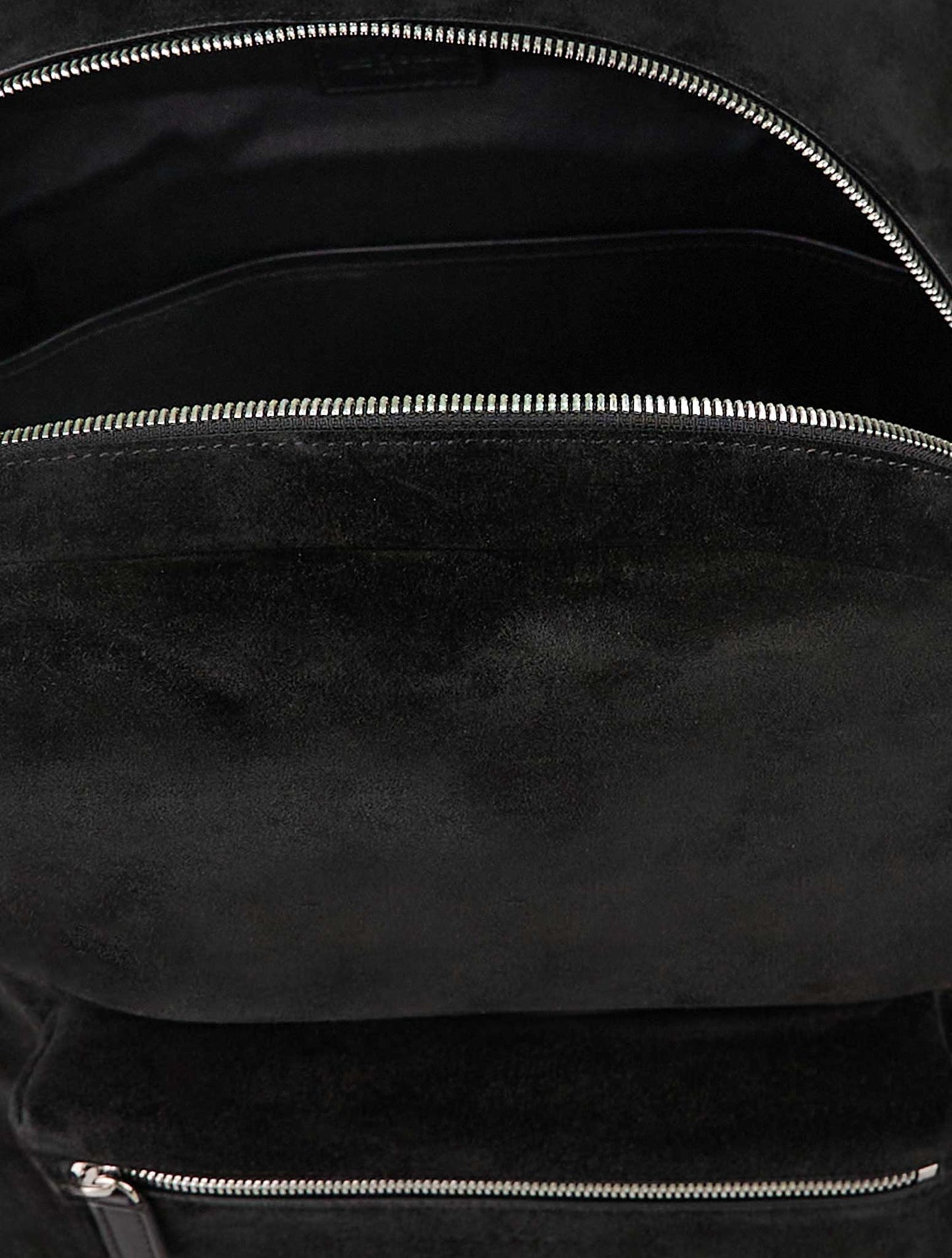 Kiton Black Leather Suede Backpack