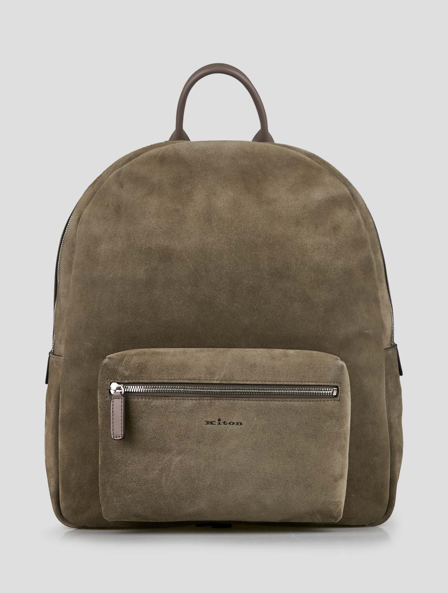 Kiton Beige Leather Suede Backpack
