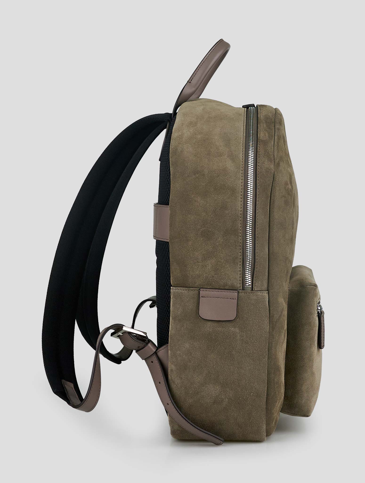 Kiton Beige Leather Suede Backpack