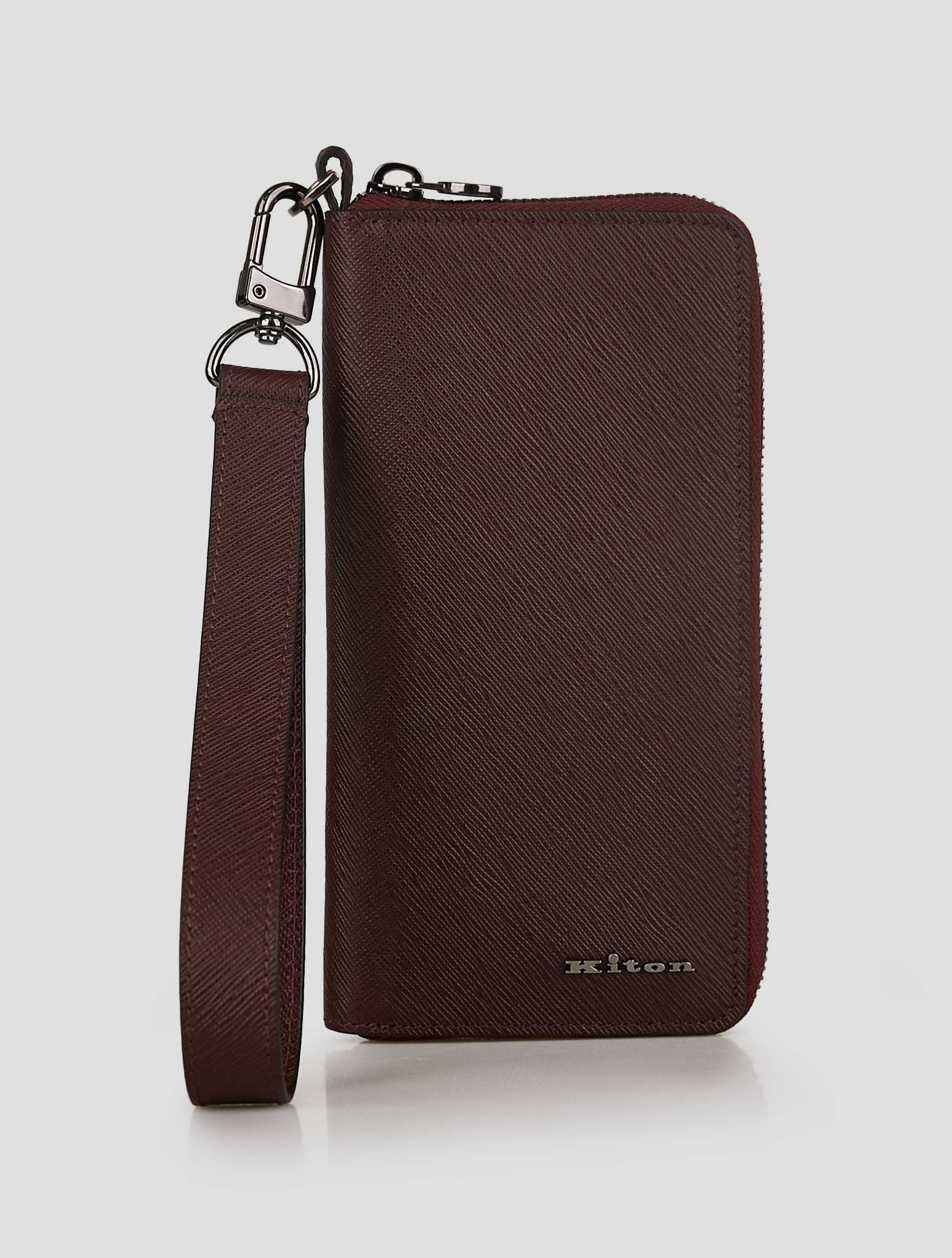 Kiton Burgundy Leather Document Holder