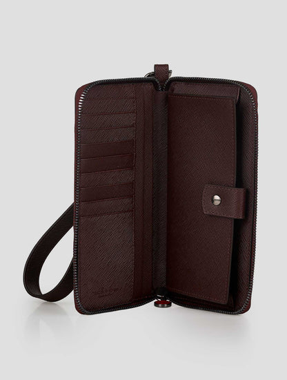 Kiton Burgundy Leather Document Holder