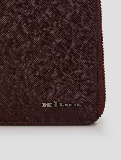 Kiton Burgundy Leather Document Holder