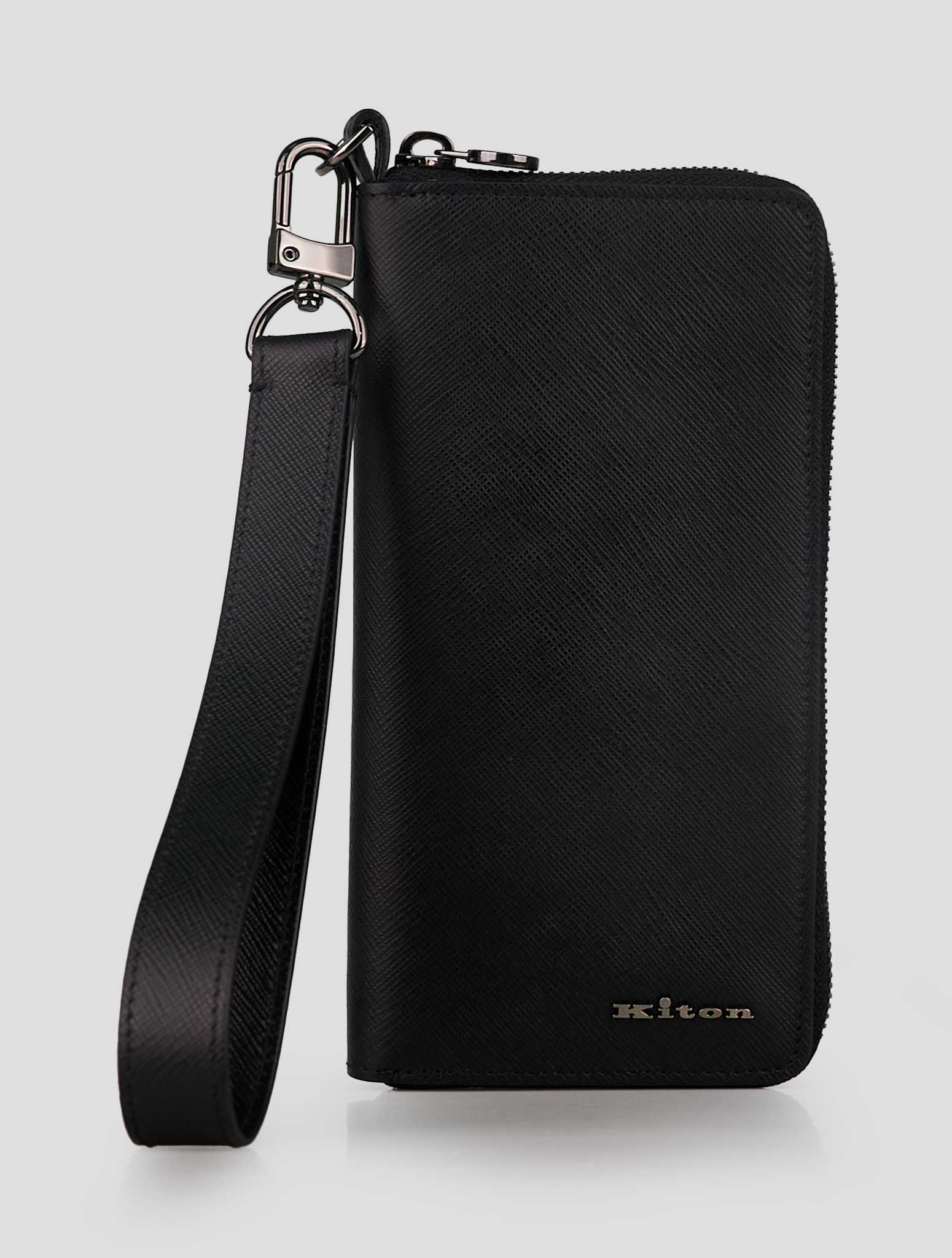 Kiton Black Leather Document Holder