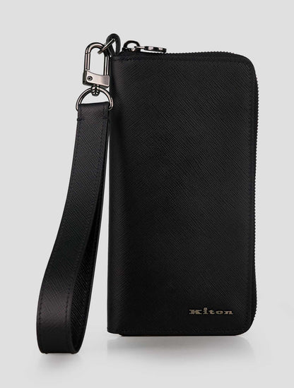Kiton Black Leather Document Holder