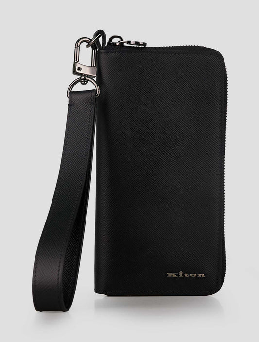 Kiton Black Leather Document Holder