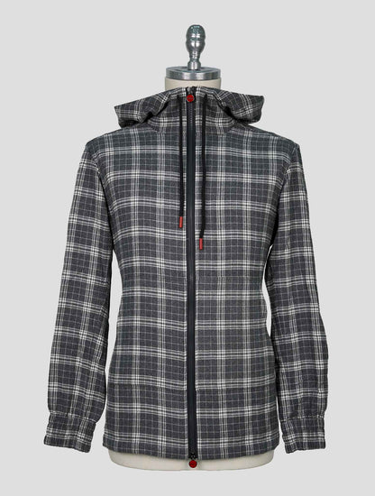 Kiton Gray White Cotton Shirt Umbi