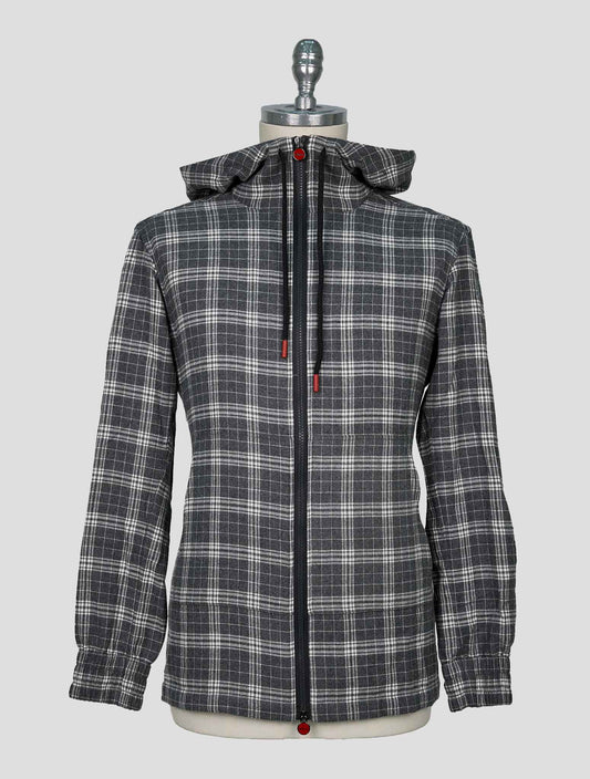 Kiton Gray White Cotton Shirt Umbi