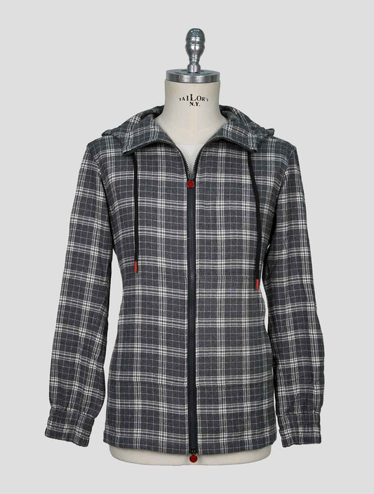 Kiton Gray White Cotton Shirt Umbi