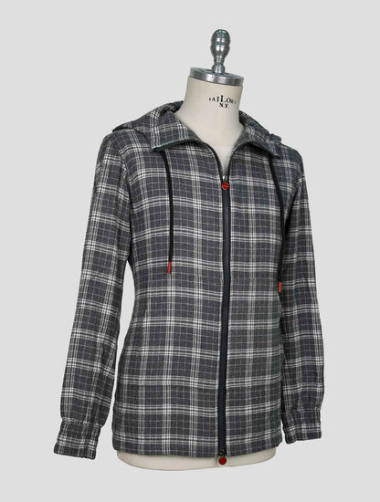 Kiton Gray White Cotton Shirt Umbi