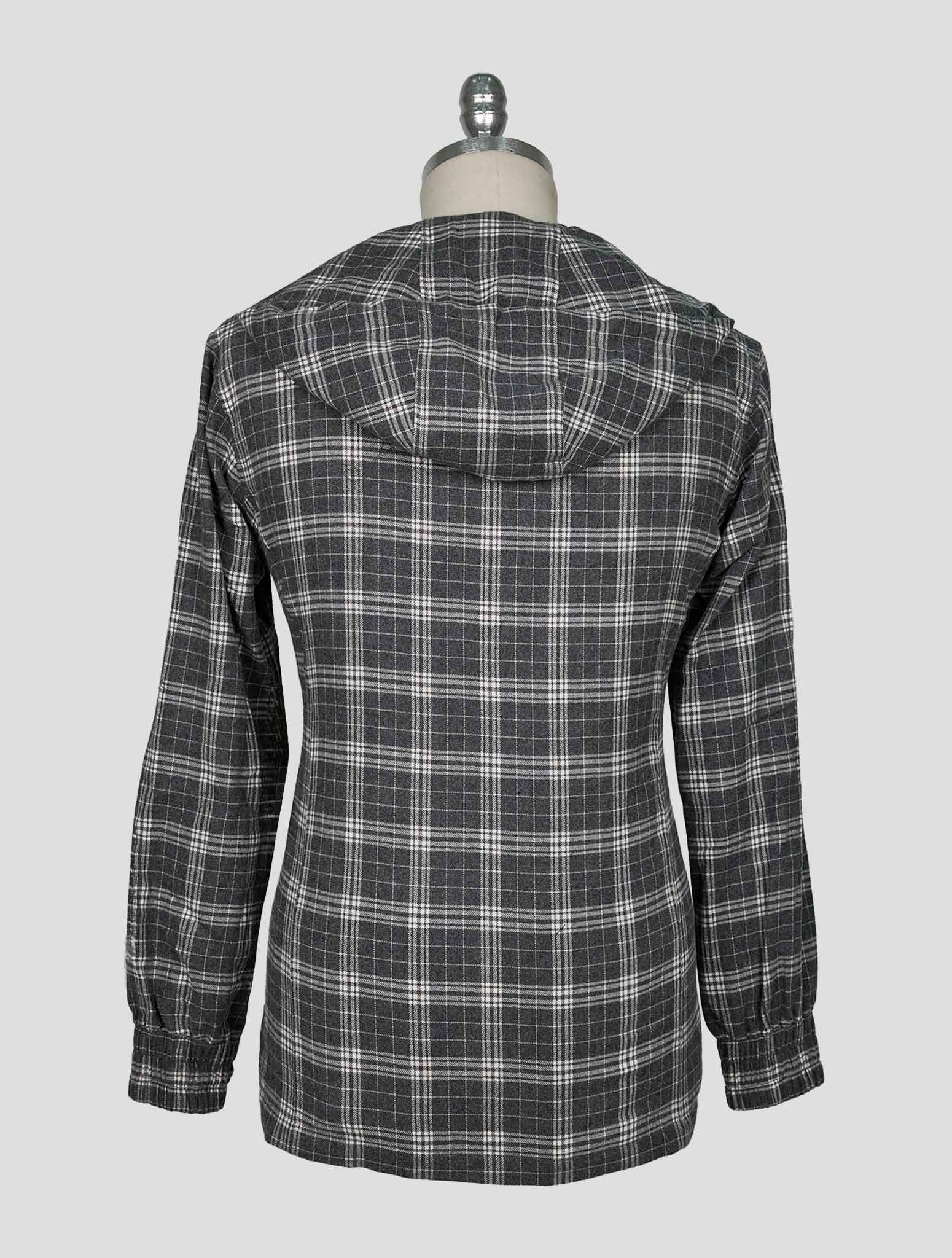 Kiton Gray White Cotton Shirt Umbi