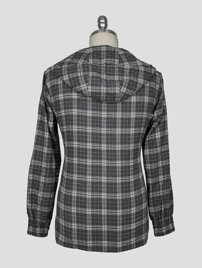 Kiton Gray White Cotton Shirt Umbi