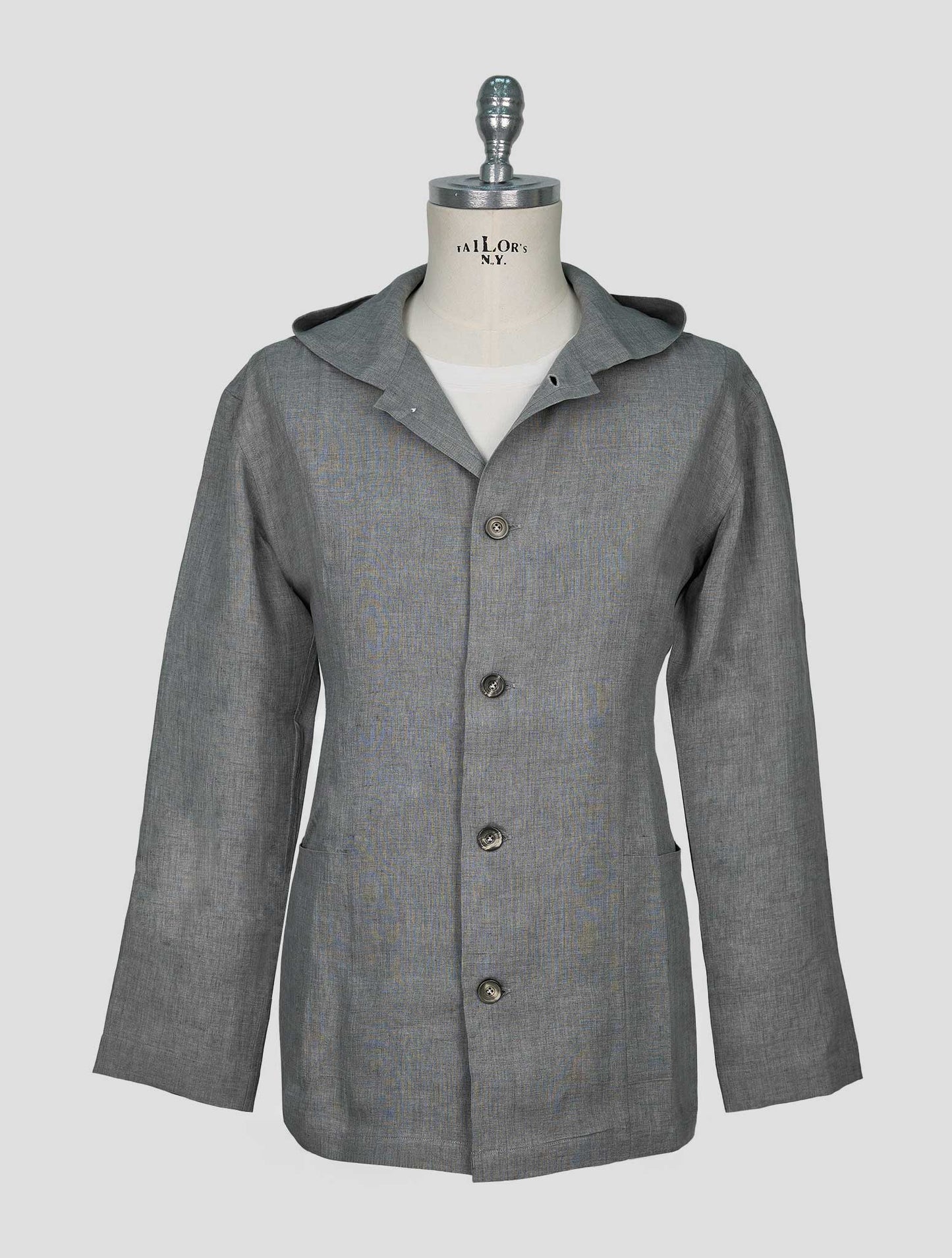 Kiton Gray Linen Overshirt Luca