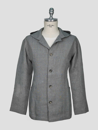 Kiton Gray Linen Overshirt Luca