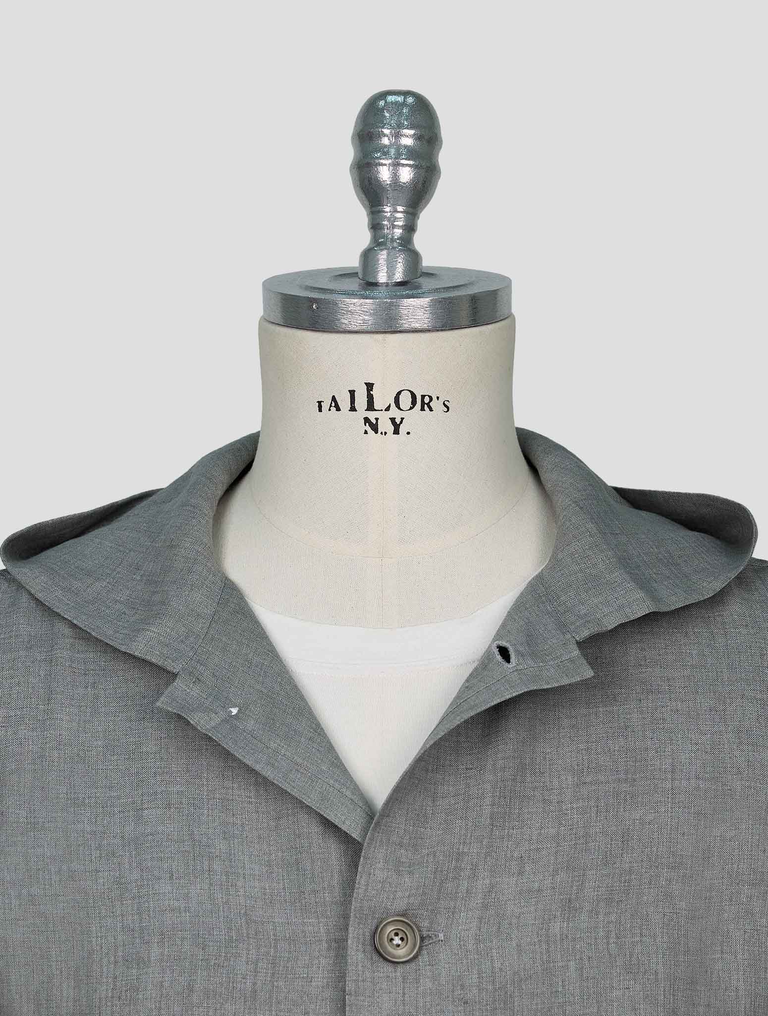 Kiton Gray Linen Overshirt Luca