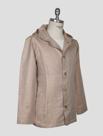 Kiton Light Brown Cotton Linen Overshirt Luca