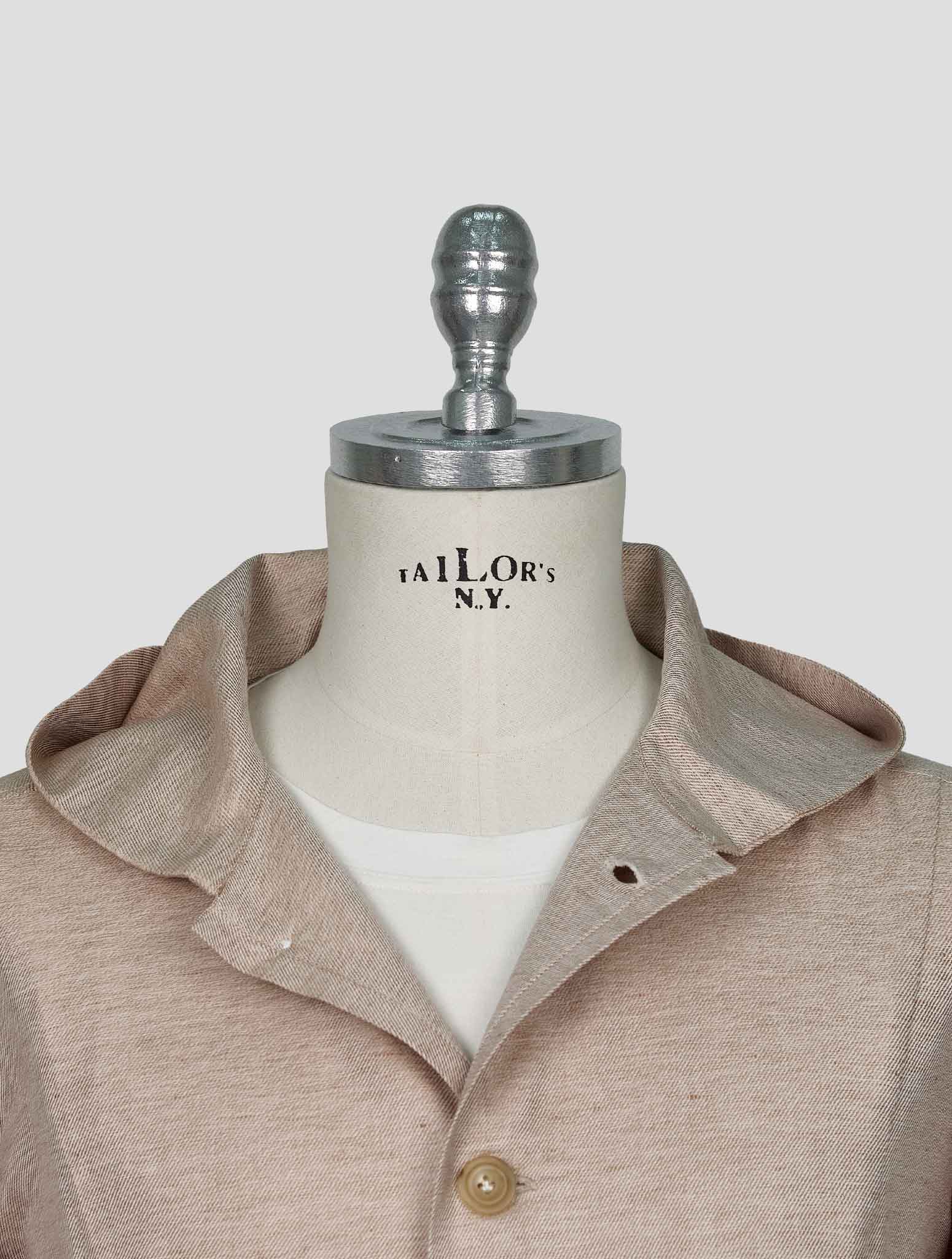 Kiton Light Brown Cotton Linen Overshirt Luca