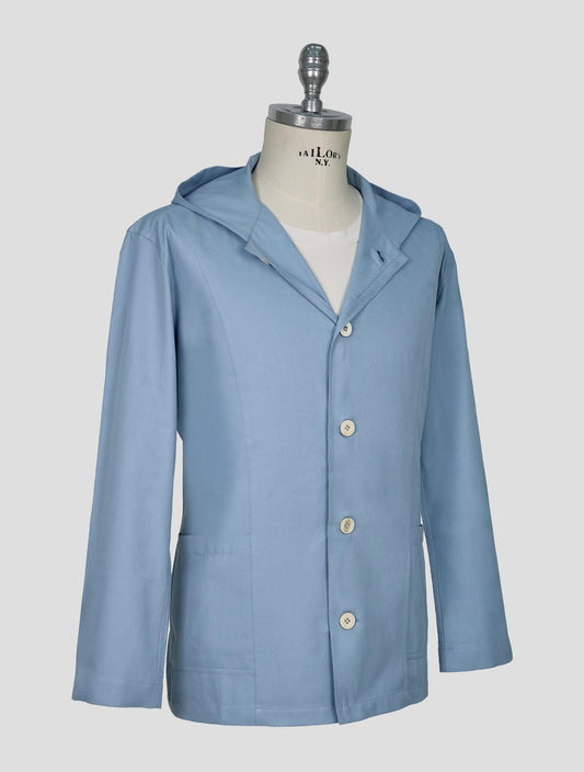 Kiton Light Blue Cotton Overshirt Luca