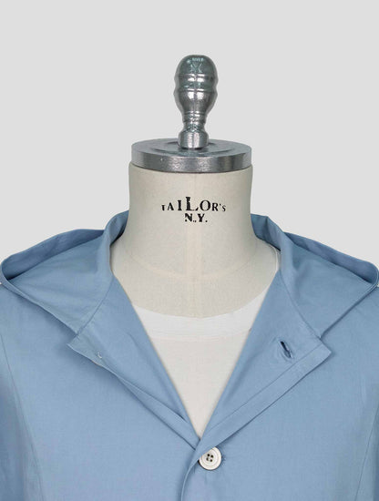 Kiton Light Blue Cotton Overshirt Luca