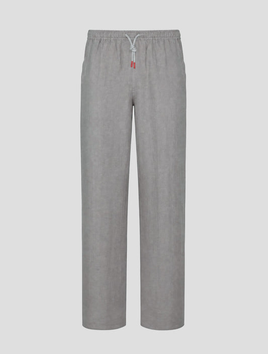 Kiton Gray Linen Pants