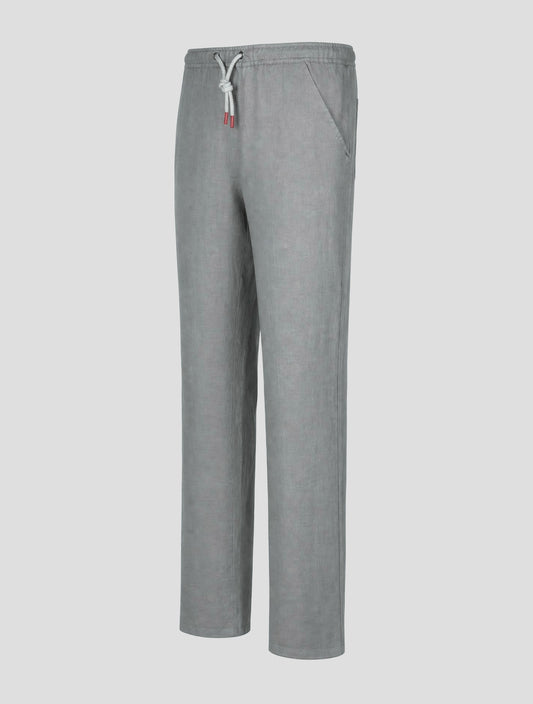 Kiton Gray Linen Pants